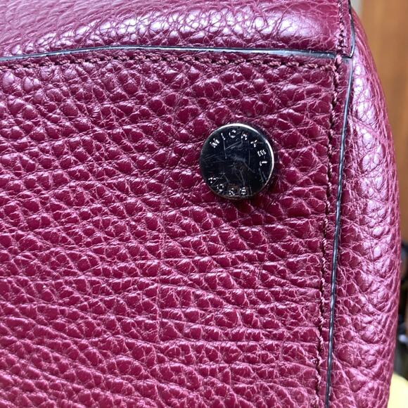 Michael Kors Campbell Large Burgundy Merlot Satchel Leather Shoulder Bag - Picture 9 of 15